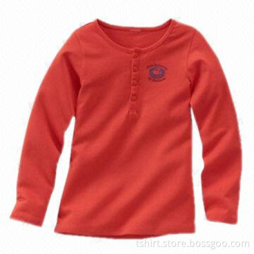 2012 red long sleeve t-shirts, o-neck t-shirts, 100% cotton new children t-shirt